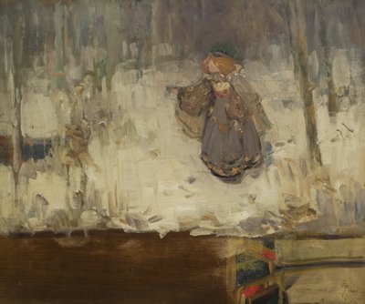 A Red-Headed Girl in Grey Dress in a Wood by Thomas Blacklock